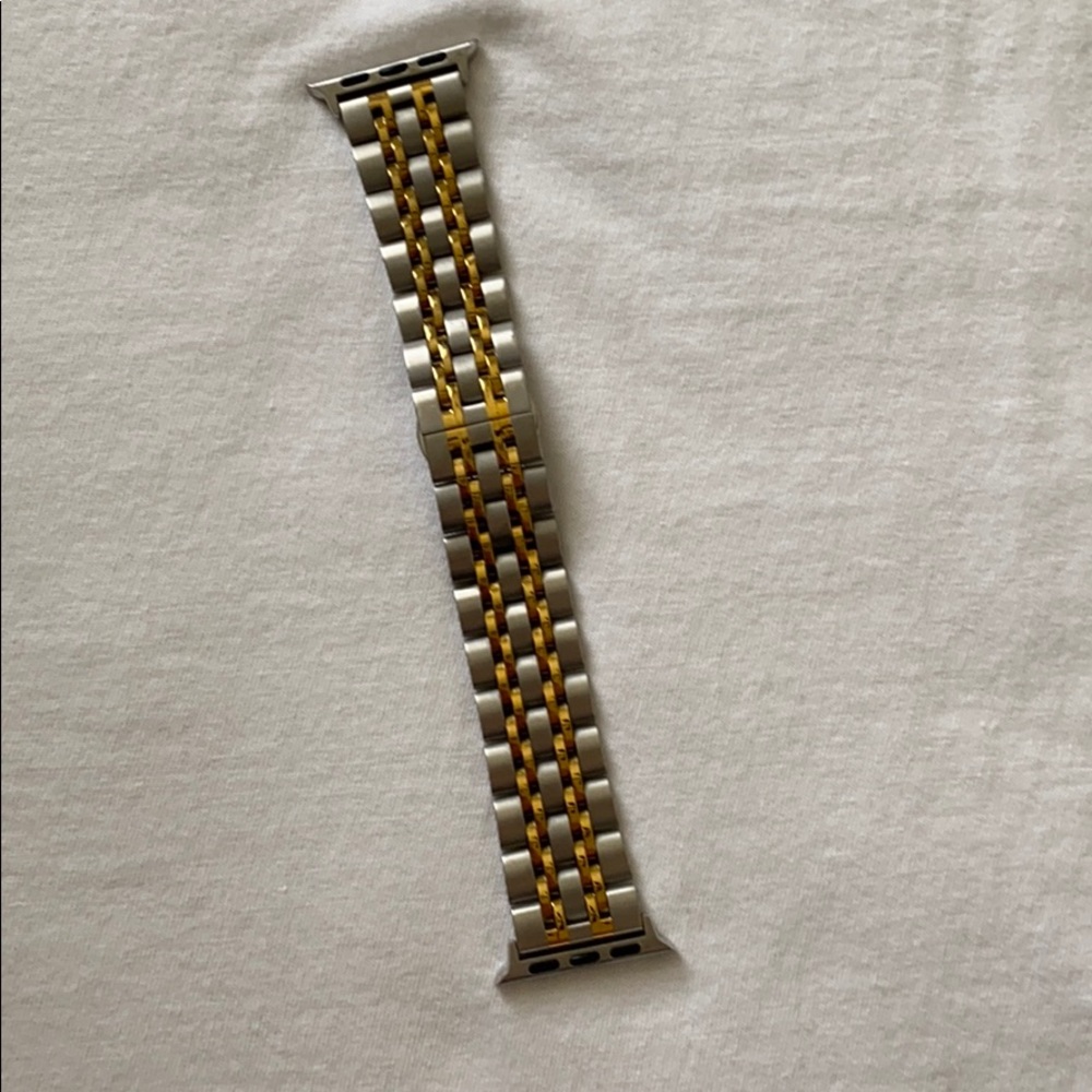Silver and gold mixed metal Apple Watch band 38 mm